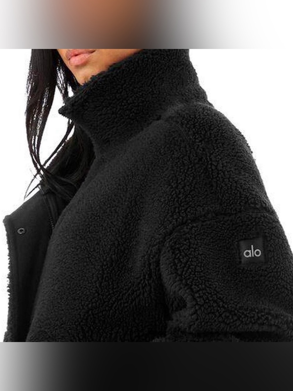 ALO Yoga Black Sherpa Cropped Jacket
